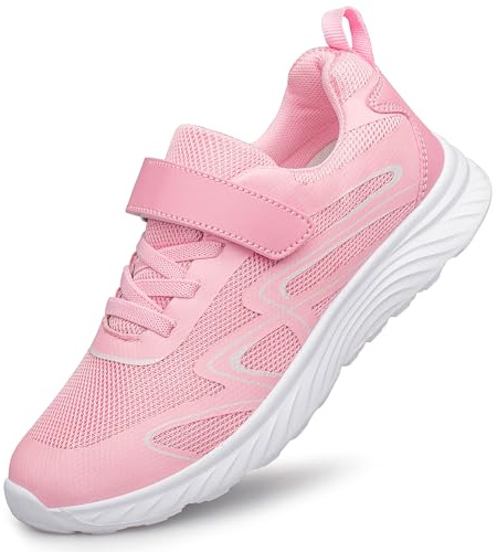 Raoendis Sneaker Scarpe da Ginnastica Ragazze Scarpe da Corsa su Strada Bambine Sportive Scarpe da Camminata Tennis Corsa Traspiranti Comode Rosa 32