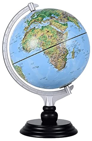 YHEIANJ Globo terráqueo Iluminado con Base de Madera, 8 Pulgadas, Lectura, HD, Aprendizaje, educación, geografía，A 20cm with Ar