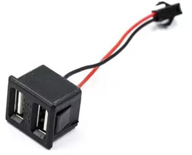 Honfitat 1Pcs Nero Doppio Strato Usb Femmina Base Tipo-C Presa E Presa di Alimentazione Femmina di Ricarica Con Connettore Del Cavo (PIANTA USB DUALE)