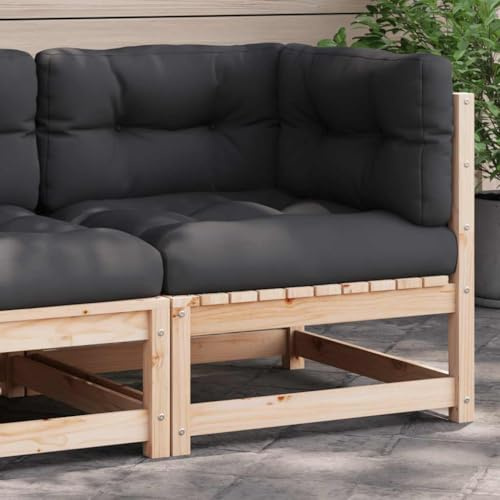 Qnhdfrt Gartensofa aus massivem Kiefernholz mit Kissen Eckbank Outdoor Lounge Set 70 x 70 x 67 cm Bequeme Sitzecke für Garten Terrasse und Balkon
