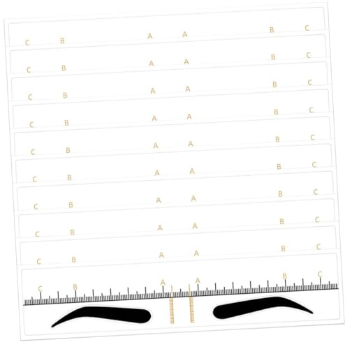 Homoyoyo 10piezas Regla Para Cejas Adhesivo Desechable Plantilla Para Forma Cejas Guía De Maquillaje Para Mujeres De Pvc Amarillo Claro Herramienta De Maquillaje Para Microblading De