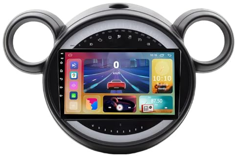 Android 13 Double DIN Car Stereo Radio for BMW Mini Cooper Countryman R56 R60 2011-2013 9 Touch Screen Car Stereo with Voice Control Carplay WiFi Vol Control(S4 2G+32G)