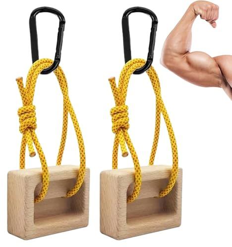 Tragbares Hangboard, 1 Paar Griffbrett-Klimmzüge aus Holz, Kletterbrett für Kraft- und Grifftraining, stabiles Holz mit glatter Oberfläche, Trainingsgeräte für die Hand- und Fingerentwicklung