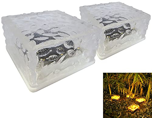 2x LED Solarwürfel warmweiß inkl. Akku - 2 Würfel im Set Solarlaterne Solarglas Gartenlampe Solarlampe Laterne (2x Solarwürfel)
