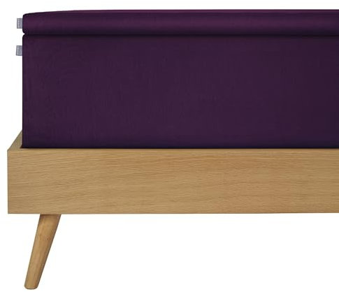 Schiesser Premium Topper Spannbettlaken Flexi | 95|5 Wohlfühlformel | aus nachhaltiger Produktion | für Matratzen 180x200cm bis 200x220cm | Topperhöhe bis 10cm | Aubergine