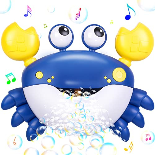 Jiosdo Badewannenspielzeug, Krabbe Badespielzeug Baby Bubble Mit Musik | Badewanne Spielzeug Kinder, Bath Toys Wasserspielzeug, Geschenke für Jungen und Mädchen (Blau)