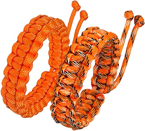 Jewboo Paracord överlevnadsarmband flätat paracord handgjort rep för par män kvinnor justerbar storlek (set med 2), Adjustable, Polypropylen, Ingen ädelsten