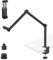 HEMMOTOP 4-in-1 Handyhalter & Mikrofonständer & iPad-Halterung & Kameraständer für Schreibtisch, Tisch-Mikrofonarm, 340° drehbar, mit Tablet-Halterung für Webcam, blaues Yeti-Schneeball-Mikrofon,