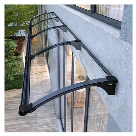 Window Awning With Large Gutter Exterior Door Canopy For Porch Patio Roof Rain Shelter Polycarbonate Porch Awning Patio Window Awning Mute Door Awning Outdoor Patio Awning Canopy(120*110cm/47*43in)
