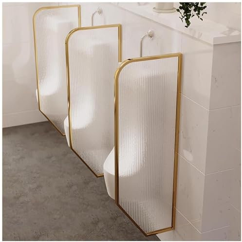 FLEPYHB Urinal-Trennwand Aus Gehärtetem Glas mit Edelstahlrahmen, Wandmontierte Öffentliche Toilettentrennwand, Herren-Urinal-Sichtschutzwand für Schulen, Bars, Hotels