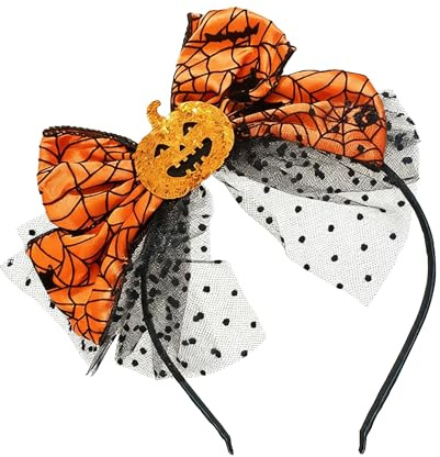 LEEWYOU Halloween Stirnbänder Halloween Haarband Kürbis Haarreif Spinnennetz Spitze Haar Accessoire Haarschmuck für Halloween Kostüm Cosplay Maskerade Party Haardekoration Frauen Kinder