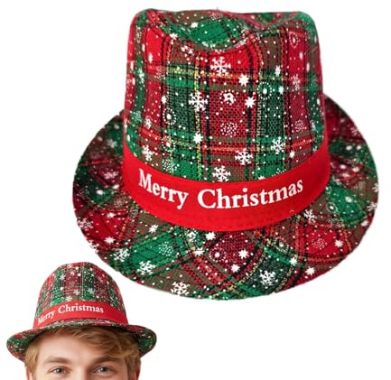 Jul Fedora Hattar Vuxna Snöflingsmönster Hopfällbar Huvudbonad