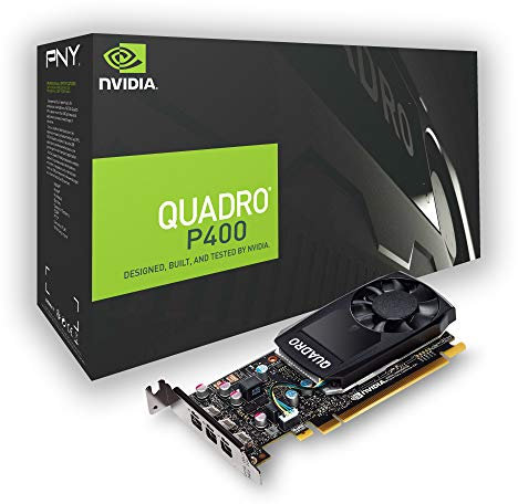 PNY nVidia Quadro P400 Scheda Grafica da 2 GB, 256 Cuda Core, Adattatori DP, Nero