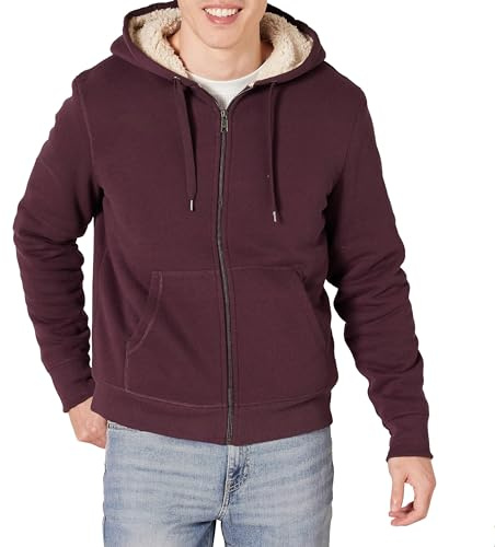 Amazon Essentials Sweat à Capuche avec Fermeture Éclair intégrale et Doublure en Polaire Sherpa Homme