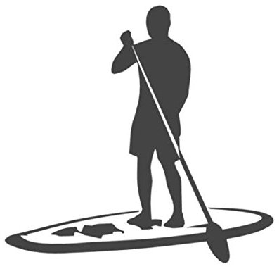 Stand up Paddle Aufkleber in 15cm, 20cm oder 50cm Surf Board Aufkleber Auto Aufkleber (195/3) (20cm, schwarz Glanz)