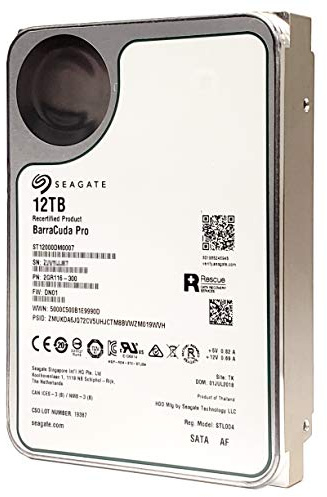 Seagate BarraCuda Pro 12TB interne Festplatte, 3.5 Zoll, 7200 u/min, 256 MB Cache, SATA 6GB/s, silber, FFP, Modellnr.: ST12000DMZ007