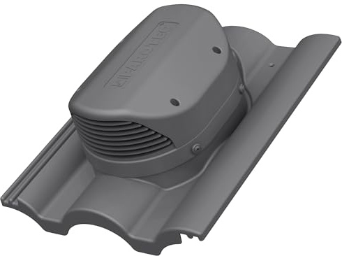 Parotec Flachlüfter für Braas - Frankfurter – Dachlüfter – RAL 7024 Graphit | Entlüfter Lüftungsziegel für Benders - Mecklenburger, ProDach - Doppelrömer, effektive Feuchtigkeitsableitung, UV-beständig