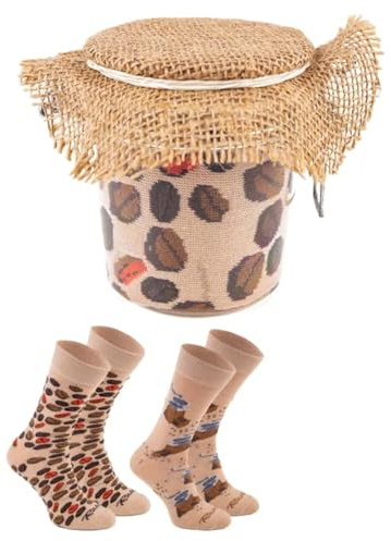 Rainbow Socks - Femme Homme - Cafe dans un Pot Chaussettes Fantaisies - 2 Paires