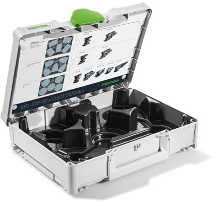 Festool Schleifmittel-Systainer³ SYS-STF-80x133/D125/Delta | Systainer SYS3 M 112 für 3 Schleifmittelformate – 5 Fächer, 396 x 296 x 112 mm, Art.-Nr. 576781