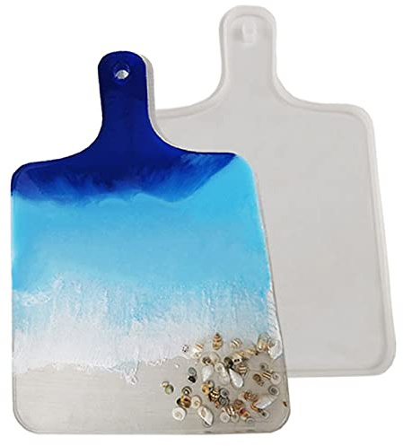 Plateau en Silicone Moules Planche à Découper de Fromage Bricolage avec Poignées Trous pour la Maison Planche de Service de Fruits pour la Coulée de Décors D'artisanat(Carré)