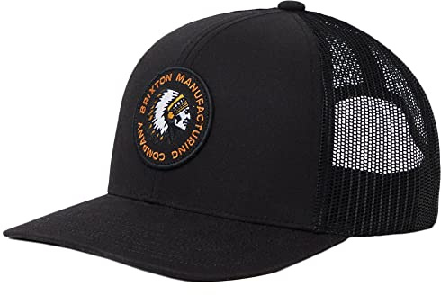 Brixton Men's Wheeler Snapback Cap Black – with Mesh Back Panels