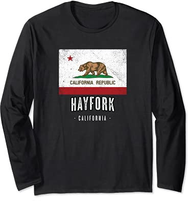 HAYFORK - California | Cali City Souvenir - CA Flag - Long Sleeve T-Shirt