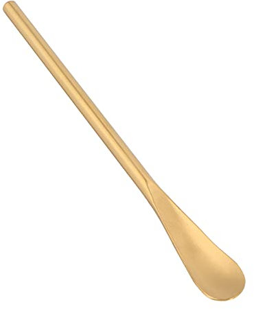 Restokki Rührlöffel, Edelstahl Barlöffel mit kurzem Stiel Dessert Kaffeelöffel Cocktail Rührlöffel zum Mixen und Schichten von Getränken(Gold)