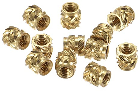 sourcing map 120Stk. Messing Einpressmutter Innengewinde Rändelmutter | M3 x 5mm L x 5mm Außendmr.