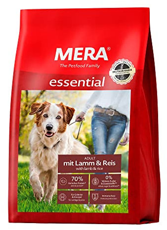 MERA Care Adult mit Lamm & Reis 3x1kg, Hundetrockenfutter für normal aktive Hunde jeder Rasse, mit 66% tierischem Protein, ohne Weizen