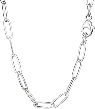 NKlaus Langankerkette aus 925er Silber, 38–80cm lang, 3,1mm breit, 1 Stück | Für Damen; mit 925-Silberpunze am Kettenverschluss