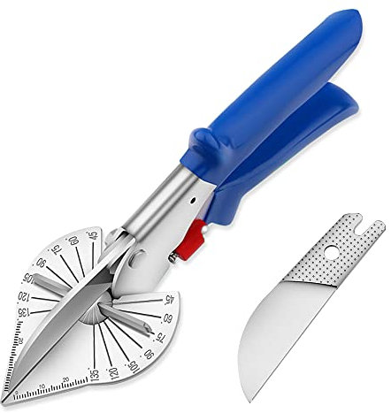 Mitre Shears, Multi Angle Miter Shears Adjustable at 45 to 135 Degree for Cutting Plastic Tile Trim, Trunking, Wood Cutter, PVC Seals,Rubber Materials and More