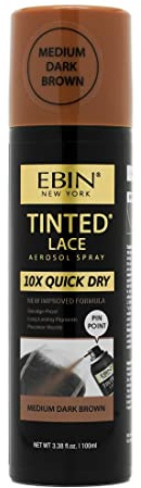 EBIN NEW YORK 10 spray per pizzo ad asciugatura rapida, 100 ml, colore marrone scuro medio