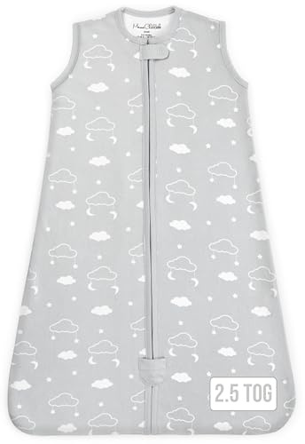 Saco de dormir para bebé de Mama Cheetah, 2.5 TOG, saco de dormir de invierno con cremallera de 2 vías, manta envolvente portátil de algodón orgánico para niño o niña, bebé, niño pequeño, de 6 a 12