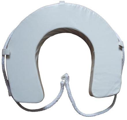 WHITE HORSESHOE LIFEBUOY + GRAB LINE