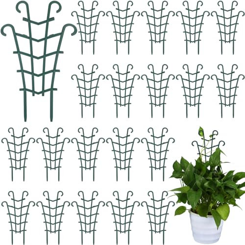 Sunnychicc 50 Stück Rankgitter für Topfpflanzen Garten Rankgitter für Kletterpflanzen Kunststoff Mini Kletterpflanze Rankgitter Blumentöpfe Unterstützung Stapelbares Rankgitter für Kletterpflanzen