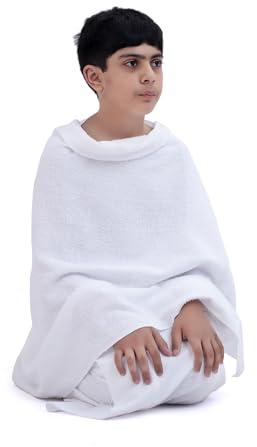Sweet Needle Ihram Premium per bambini in spugna per Hajj e Umrah - Senza cuciture, morbido, leggero, comodo e facile da trasportare | Asciugamano Ihram Ahram realizzato in 100% puro cotone pettinato
