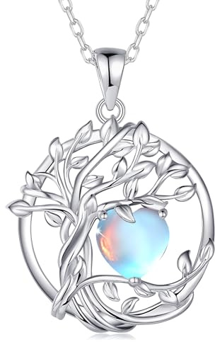 FANCIME Collana da donna con albero della vita, in argento Sterling 925, con ciondolo a forma di albero della vita, ideale come regalo per donne e ragazze, lunghezza: 40 + 5 cm