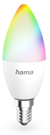 Hama smarte Glühbirne E14 (4,9W, smarte Lampe RGB und weiß, Kerzenform, dimmbare WLAN Lampe, Matter kompatibel für z.B. Alexa, Google Assistant, Apple Home, Smart Things)