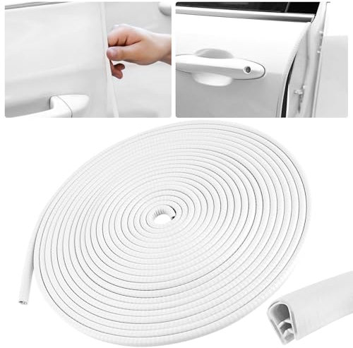 Kantenschutz für bleche, 10m Autotür Kantenschutzprofil, U-Form Kantenschutz Gummi, Kantenschutz Gummi Geeignet für Autotür, Kofferraum, Motorhaube Kollisionsvermeidung(Weiß)
