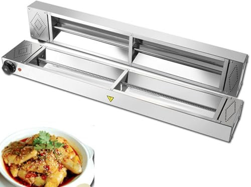 Chauffe-Aliments à Lampe chauffante Commerciale, Lampe chauffante à Suspension carrée pour la Restauration et Le Restaurant, Garde Les Aliments et Les Plats au Chaud,Stainlesssteelpipe-150cm