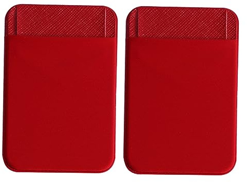 NAMOARLY Portacarte Adesivo per Cellulare Sottile in PU Rosso 2 Pezzi