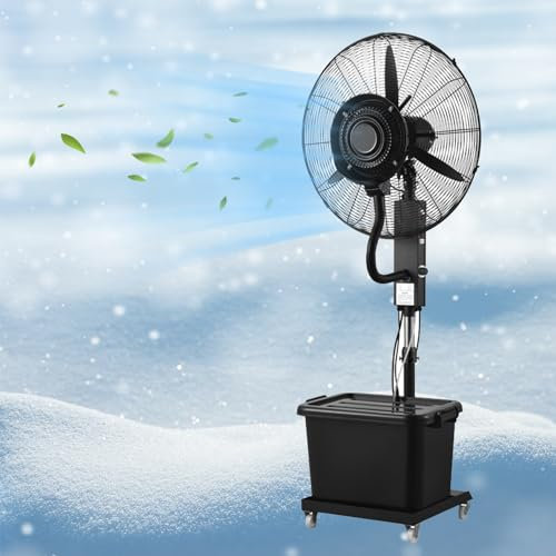 Portable Industrial Outdoor Misting Fan with Automatic Water Addition Cool Mist Fan for Restaurant, Garage, Gym, Factory Workshop 32in Pedestal Fan