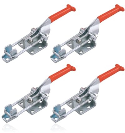 Loquet à Bascule en Métal Pince à Loquet,Lot de 4 Fermetures à Levier en Métal Sauterelles de Menuisier Antidérapant Fermeture,Métallique Fixer Loquet Loquets de Serrage pour Valises,Tiroirs,Armoires