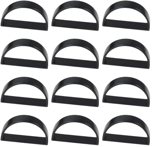 Schwarze Serviettenringe 12er Set Serviettenschnallenhalter einfacher Halbrunder Serviettenringhalter Serviettenring aus Metall für Jubiläums Geburtstags und Weihnachtsfeierdekorationen