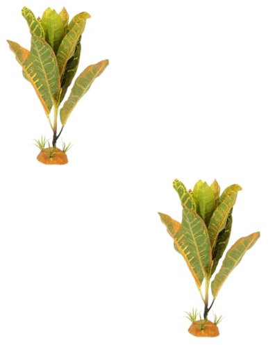 Supvox 2stücke Reptile Plant Dekoration Künstliche Terrarienpflanze Für Reptilien Aquarien Langlebiges Kunstpflanzen-Design Für Natürliche Umgebung Für Geckos Schlangen Bartagamen