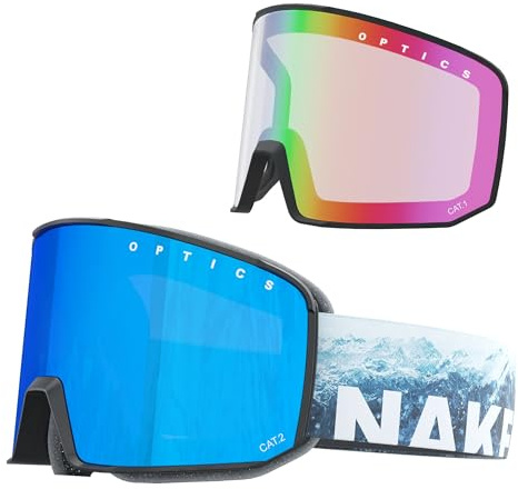 Occhiali da sci SOLAR per uomo e donna – Robusta maschera da sci unisex per uomo e donna – Occhiali da neve di alta qualità con sistema magnetico per lenti intercambiabili opzionali (SOLAR Arctic +