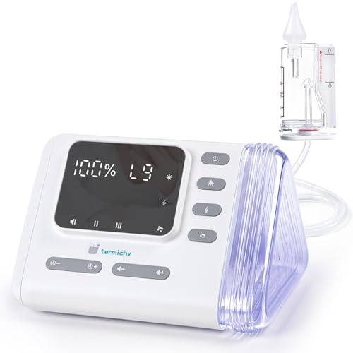 Termichy Electric Nasal Aspirator for Babies: Rechargeable 9 Levels Suction Nose Sucker for Toddlers Stuffy Nose - Built-in Storage Portable Nose Aspirator for Travel Parents
