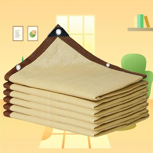 KSQP Filet d'ombrage Extérieur Blanc Voile Dombrage Toile Ombrage Extérieur 4x6 Rectangulaire Filets de Balcon Filet de Protection Contre Le Vent,beige-2x4m