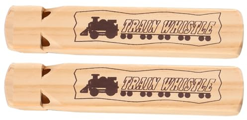 VOANZO Sifflet de Train en Bois F2 Lot de 2 Traditions de Vapeur Sifflet de Locomotive pour Cadeaux de fête Fournitures de fête Bruiteur de fête