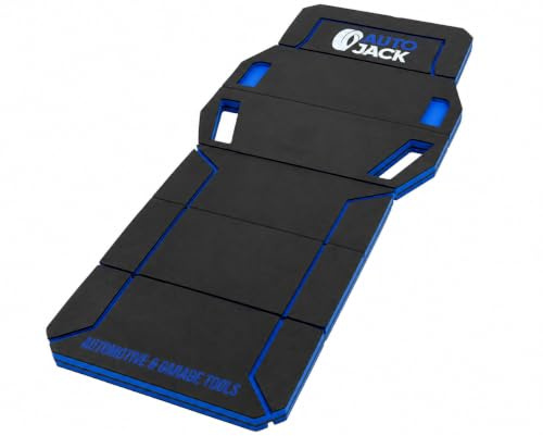 Autojack Folding Kneeling Pad Working Mat 1200 x 570 x 31mm Mechanic Mat | Foldable 31mm EVA technician mat with 2 tool compartments, providing cushioned comfort for garage and roadside repairs.